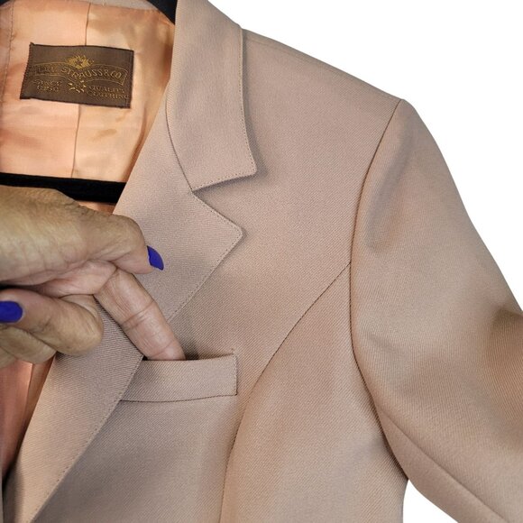 70s Levi Women Blazer Size 6 Woven Western Taupe Autumn Earthy Natural Deadstock - Picture 3 of 11